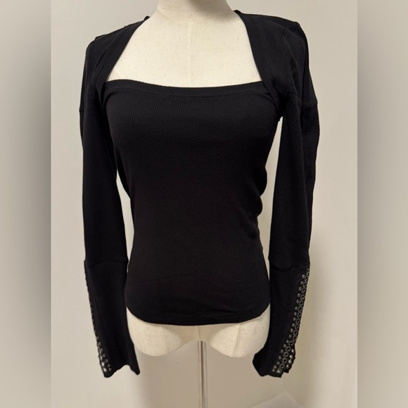 Free People - Woman’s Black top with detail on sleeves
(Listing #43) - Picture 6 of 9